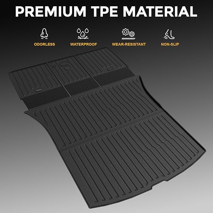 Cargo Mat for 2025 2026 Tesla Model Y Juniper Accessories (Not fit Standard), Full Coverage All Weather Trunk Cargo Liner with Backrest Protectors for Model Y 5 Seats