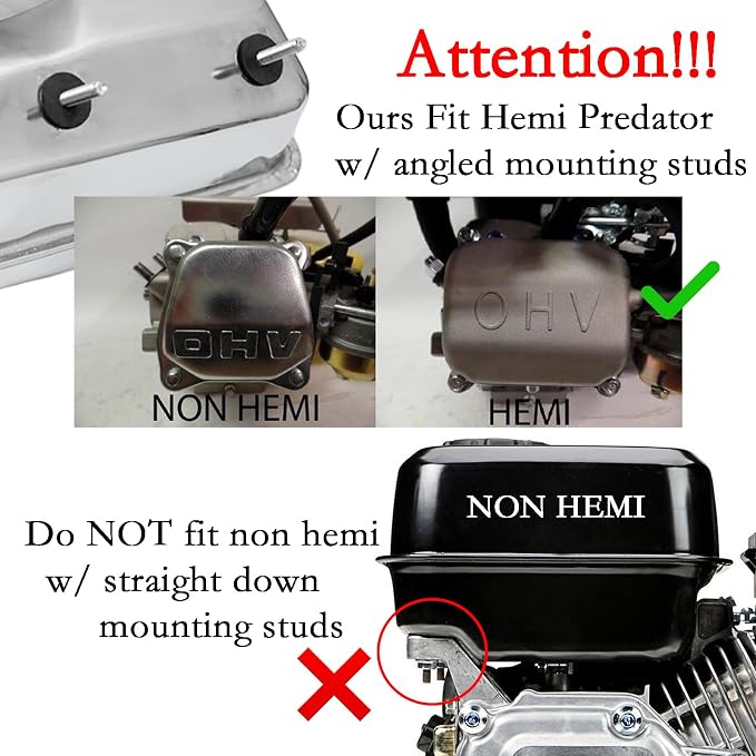 JMCHstore 4L Chrome Stainless Gas Fuel Tank W/ Fuel Gauge & Petcock for Predator 212 Hemi Engine, Coleman CT200U BT200X 196cc Mini bike, Baja Massimo warrior MB200, Honda GX160 GX200 Motor