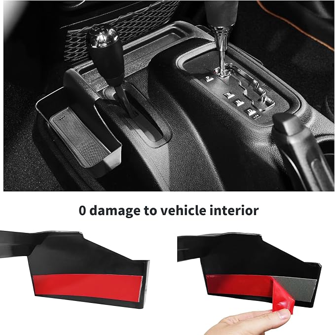 4PCS Center Console Organizers Accessories Compatible for Jeep Wrangler JK/JKU 2011-2018 2017 2016 2015 2014 2013 2012 2/4 Door Middle Armrest Tray Hanging Storage Box Grab Handle Container