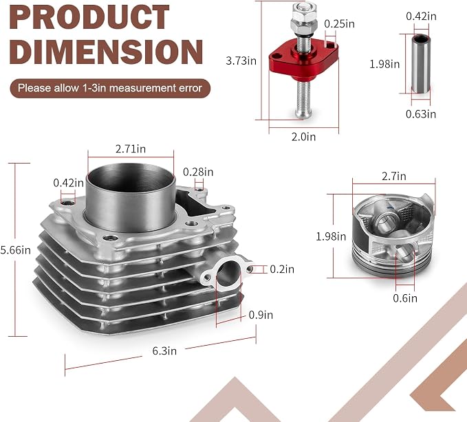 Engine Cylinder Piston Rings Gasket Kit & Tensioner for Kawasaki Bayou 250 KLF250 2003-2011 TOP END REBUILD KIT