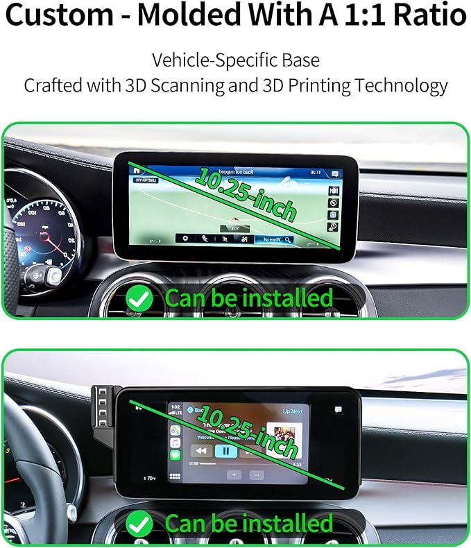 15W Wireless Fast Charger for Mercedes Benz GLC-Class 2020-2022/C-Class 2019-2021 Accessories 10.25 inch Screen Fixed Clip, Auto Accessories Navigation Bracket, 360° Rotation