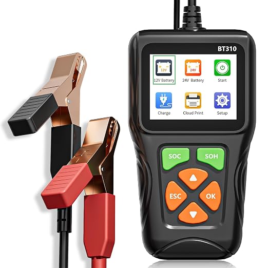 12V/24V Car Battery Load Tester Automotive – 100-2000 CCA Alternator & Charging Analyzer, QR Code Cloud Report No App Needed, for Car Truck SUV Motorcycle Snowmobile Boat