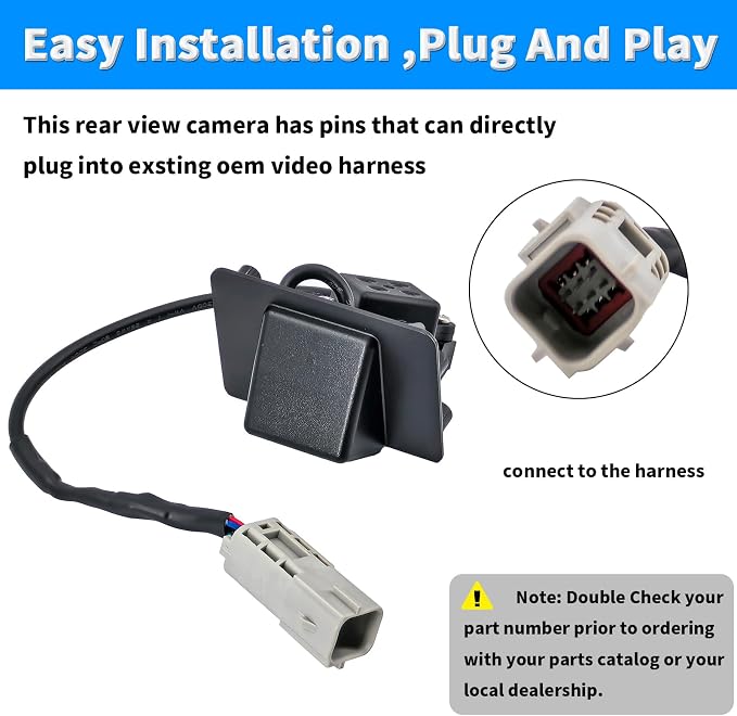 Rear View Backup Camera Compatible with 2009-2014 Cadillac Escalade ESV Chevrolet Tahoe Suburban 1500 2500 GMC Yukon XL 1500 2500 Parking Assist Back Up Camera Replaces 22790290 22913932