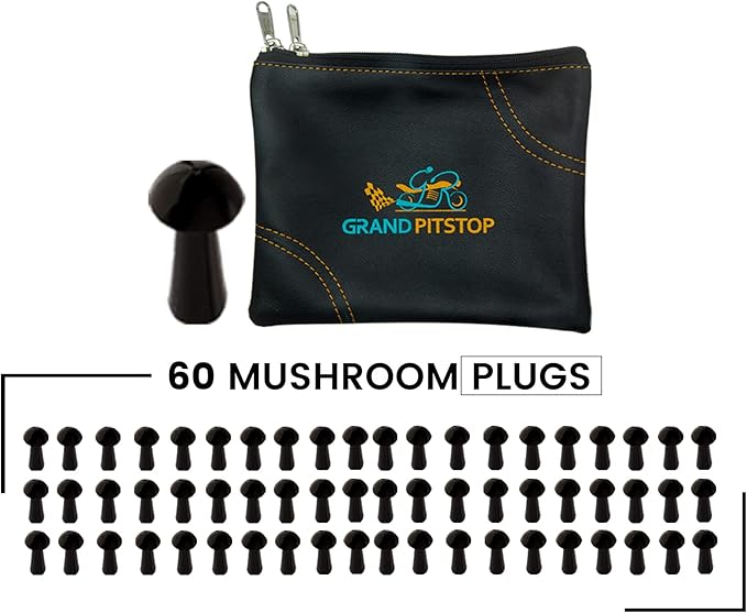 GRAND PITSTOP Replacement Mushroom Plugs for tubeless Tire Puncture Repair kit - for Cars, Motorcycles- Spare Plugs (60 Plugs)