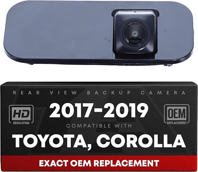 Rear View Backup Camera, Reverse Park Assist - Compatible with 2017-2019 Toyota Corolla - OEM 867A002040, TO1960143