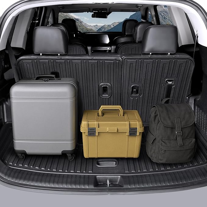Cargo Mat with Backrest Mat for 2020-2025 Kia Telluride, All Weather TPE Trunk Mat Rear Cargo Liner Back Seat Cover Protector for Kia Telluride Accessories