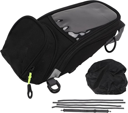 Universal Motorcycle Tank Bag with Strong Magnetic Mount 600D Oxford Fabric and Nylon Material for Cell Phone Navigation Large Capacity Storage Fit for All Motorcycles