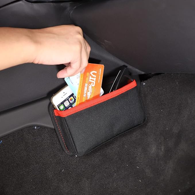 Daeiclru Car Center Console Side Storage Bag Compatible with Chevrolet Corvette C8 2020-2023, Co-Pilot Center Console Hanging Storage Organizer Bag (Center Console Side Storage Bag, Red)