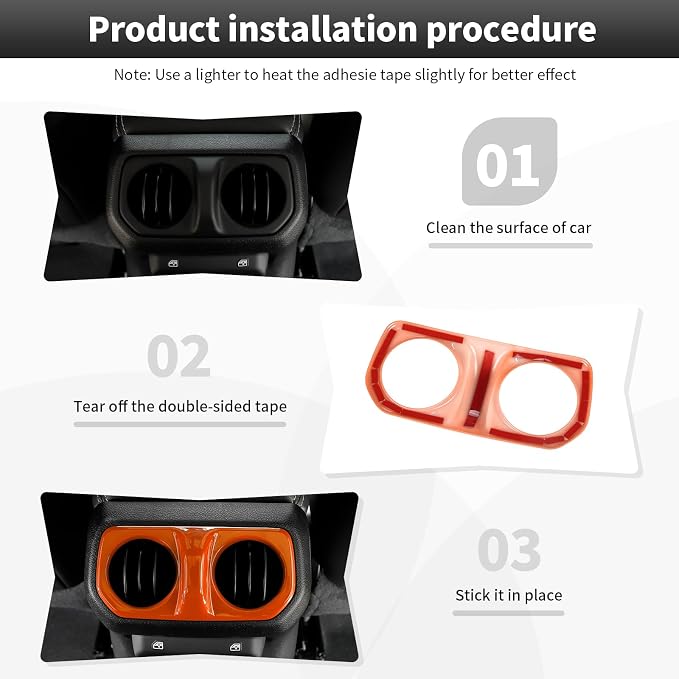 CheroCar Orange 20PCS Interior Trim Kit for Jeep Wrangler JL JLU & JT Gladiator 2018-2023,Dashboard,Steering Button Frame,AC Switch,Roof Speaker,Reading Light,Headlight Switch,Rear Air Vent Trim