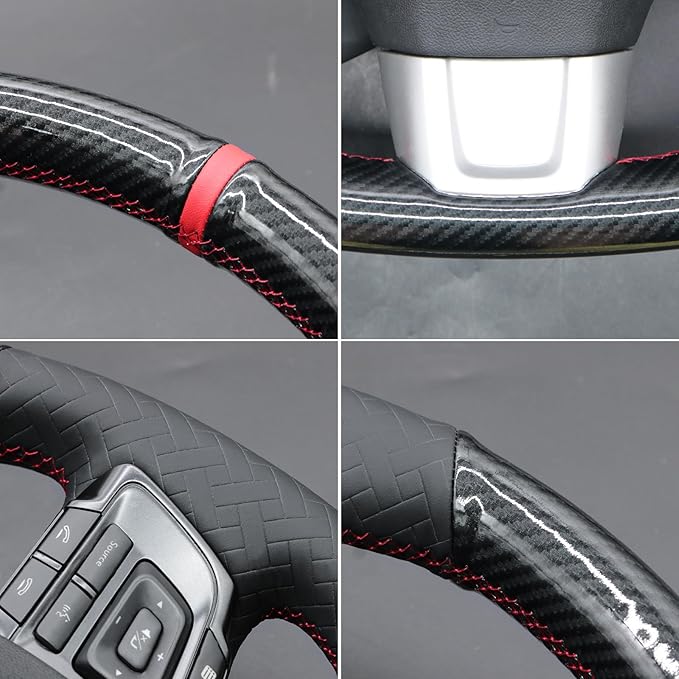 MEWANT Hand Stitch Steering Wheel Cover Wrap for Subaru WRX 2015-2021 / WRX STI 2015-2021 Steering Wheel Accessories for Subaru WRX