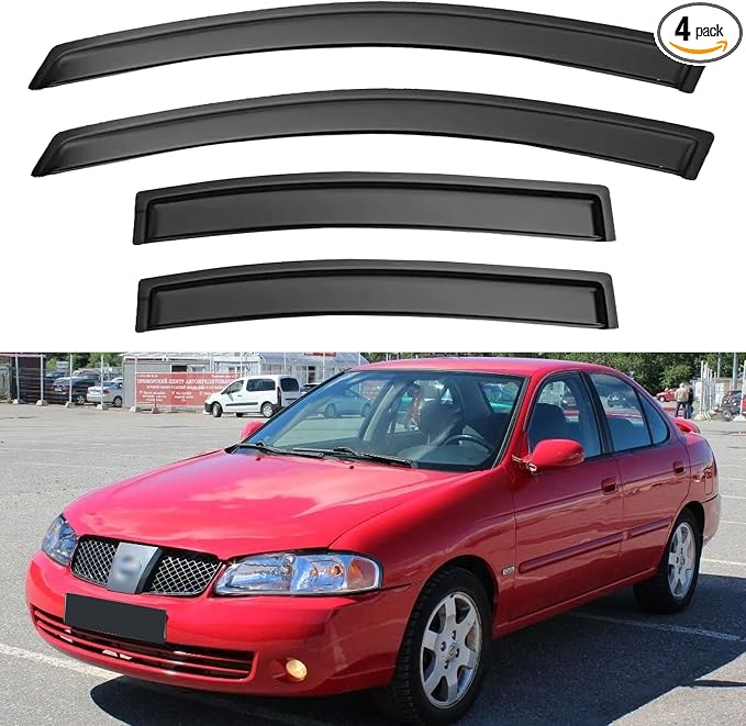 Window Visors Rain Guards Shield for 2000-2006 Nissan Sentra, Out-Channel Window Vent Wind Deflectors Visors Shades for 00-06 Nissan Sentra
