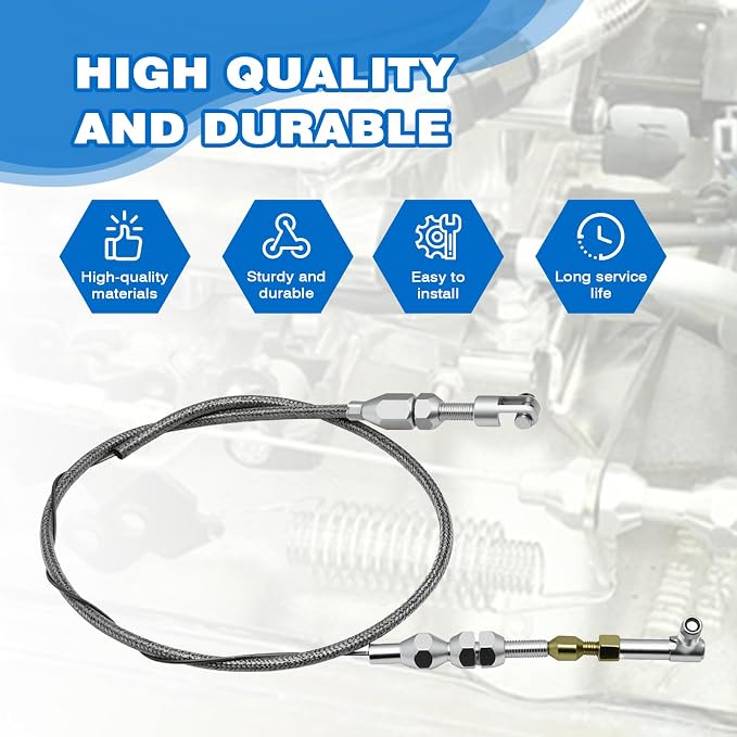 Throttle Cable Kit Compatible With Lokar Steel Wire Black Fitting Aluminum Ferrule Replace for XTC-1000HT36