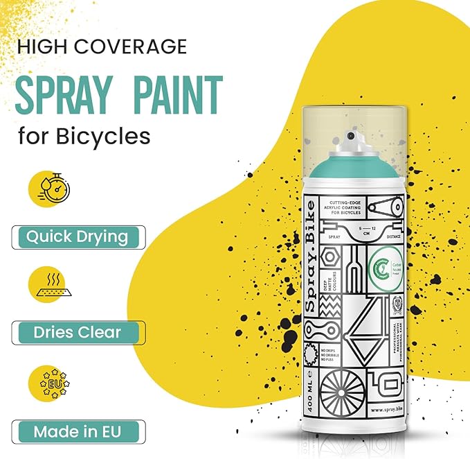 Spray.Bike Spray Paint | Designed Mainly for Bicycles | Multi-Use Acrylic Spray Paint for Metal, Plastic | High Coverage Bike Paint, 400ml