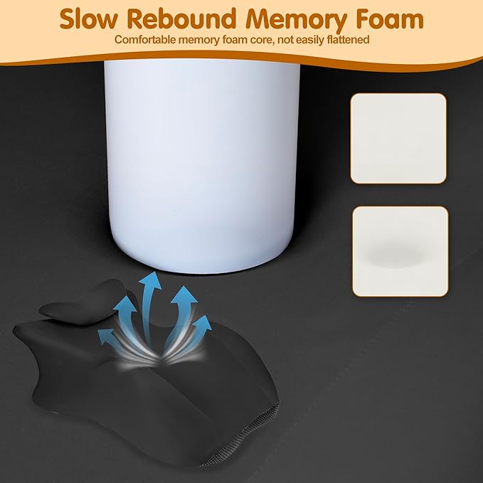 MYFAMIREA Memory Foam Ergonomic Wedge Pillow for Adults - Prone Pillow for Bed Sleeping, Reading, Memory Foam Ergonomic Cushion for Back Support, Sitting Up and Back Pain, with Removable Cover (Black)