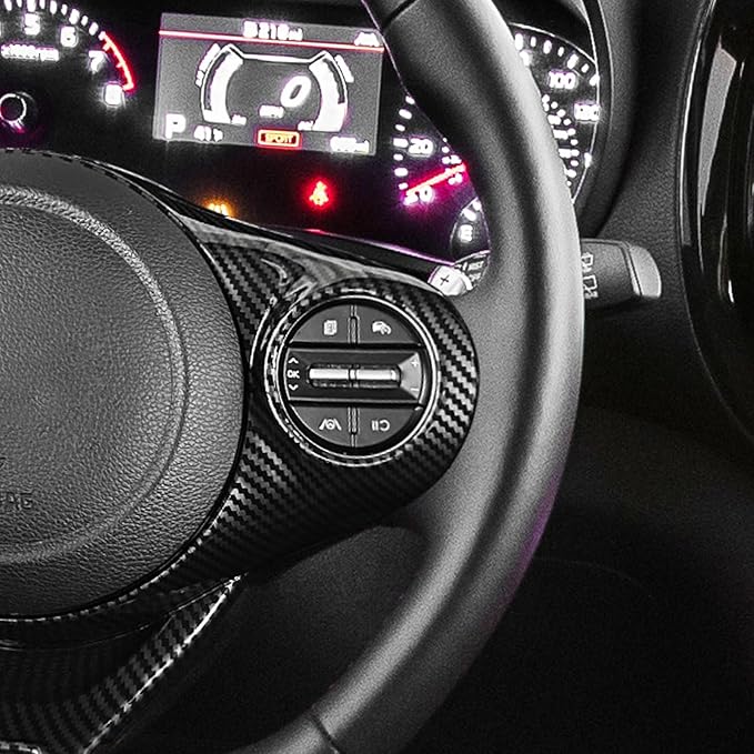 Steering Wheel Trim Cover Compatible with Kia Soul GT 2020-2026 Accessories (Carbon Fiber Pattern)