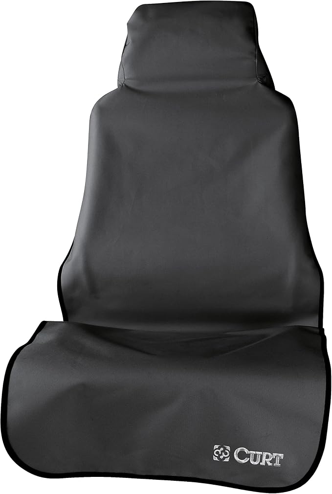 CURT 18501 Seat Defender 58-Inch x 23-Inch Black Waterproof Universal Bucket Car Seat Cover Protector