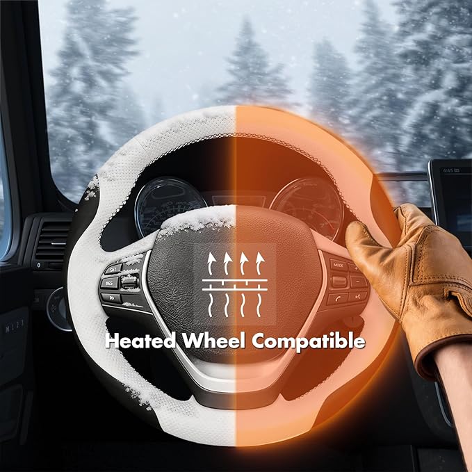 MEWANT Hand Stitch Steering Wheel Cover for BMW 2 Series F22 F23 2014-2020 3 Series F30 F34 2012-2018 4 Series F32 F33 F36 2014-2020 Custom DIY Wrap Interior Accessories