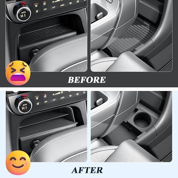 BIBIBO 2Packs for 2026 Hyundai Palisade Center Console Organizer 2026 Hyundai Palisade (SE, SEL, SEL Convenience, SEL Premium, XRT Pro, Limited, Calligraphy)Under Console Insert Tray+Divider Organizer