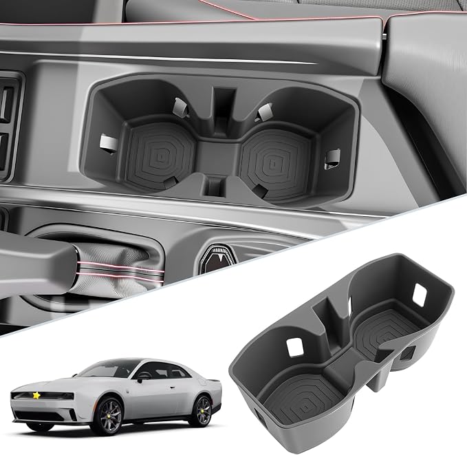 SKTU for 2024 2025 2026 Dodge Charger Cup Holder for 2024 2025 2026 Dodge Charger Daytona Central Control Cup Holder Dodge Charger 2024 2025 2026 Accessories Durable Rubber Cup Pad