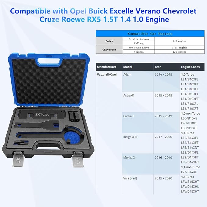 Engine Timing kit and Injector Removal Tool for Buick Excelle Weilang Chevrolet Cruze Roewe RX5 1.5T,1.4,1.0 Engine