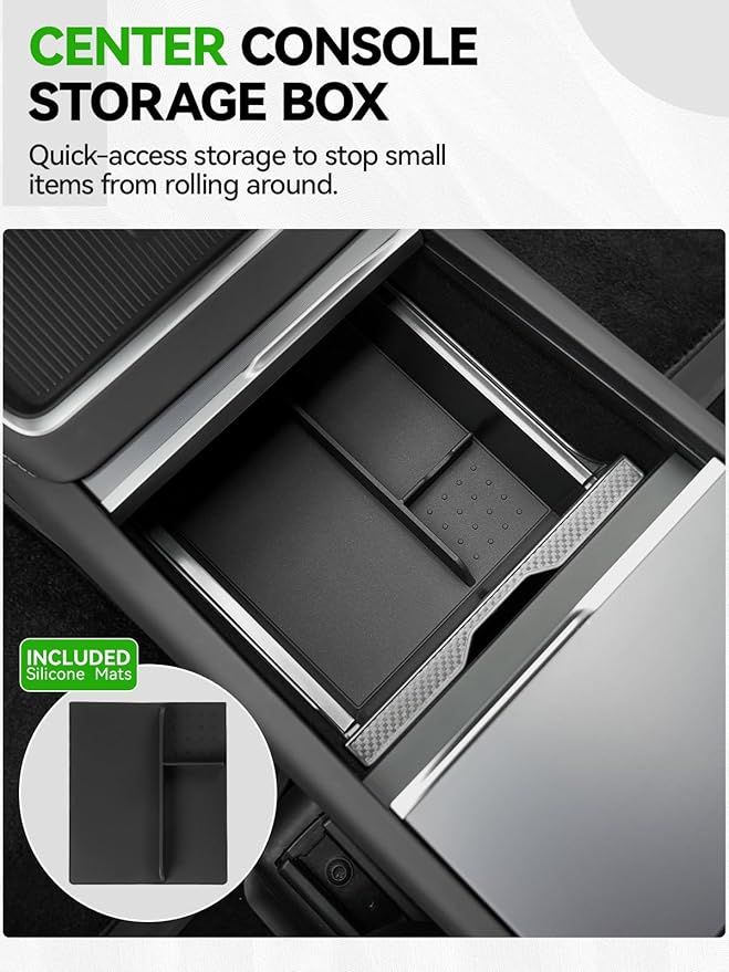 10PCS Center Console Organizer Tray for 2025 2026 Tesla Model Y Juniper Accessories, Under Seat Storage Armrest Hidden Storage Box Cup Holder Charger Pad for Tesla ModelY Juniper (Not fit Standard)
