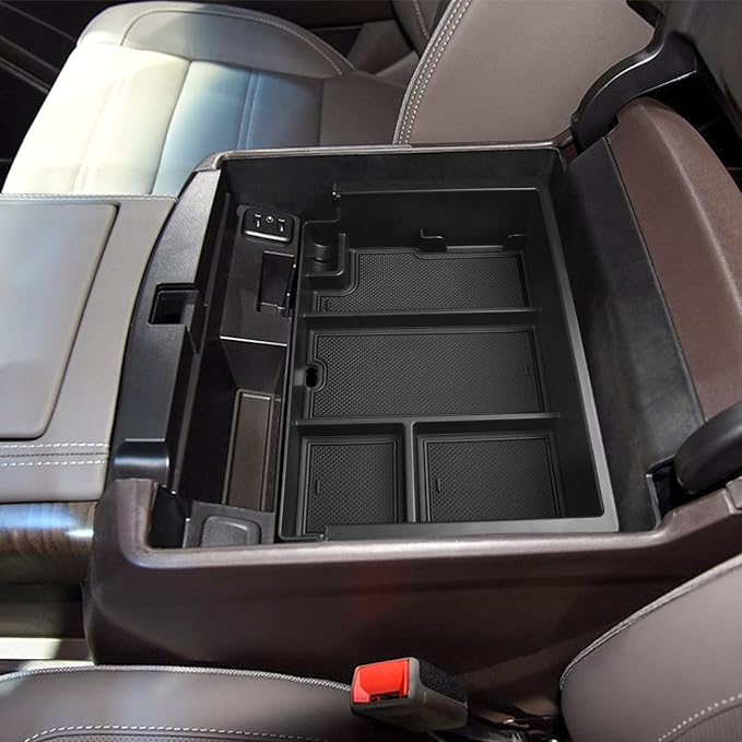 Full Coverage Center Console Organizer Compatible with 2014-2018 GMC Sierra 1500 /Chevy Silverado 1500 Accessories 2015-2020 Yukon XL/Tahoe Suburban