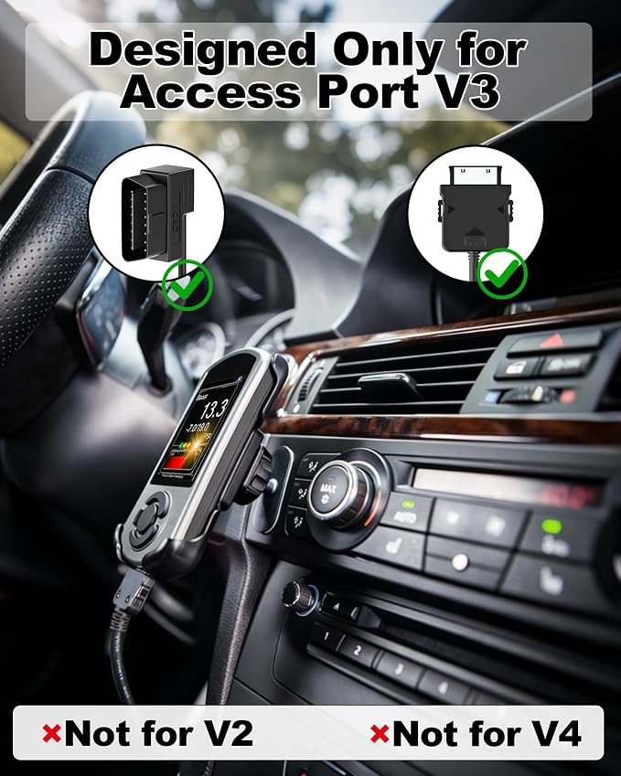 Access Port OBD2 OBDII Cable Adapter for Cord V3 Sub-aru Ford VW WRX STI Focus BMW Evo, OBDII Power Cable for All Cars that use V3 Accessports OBD2 Diagnostic Cable