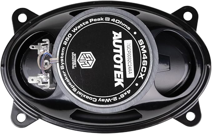 Autotek 2 Pack Street Machine 200W 4x6 Inch 2 Way Car Audio Coaxial Speakers with Neo Mylar Soft Dome Tweeters for Crystal Clear Sound