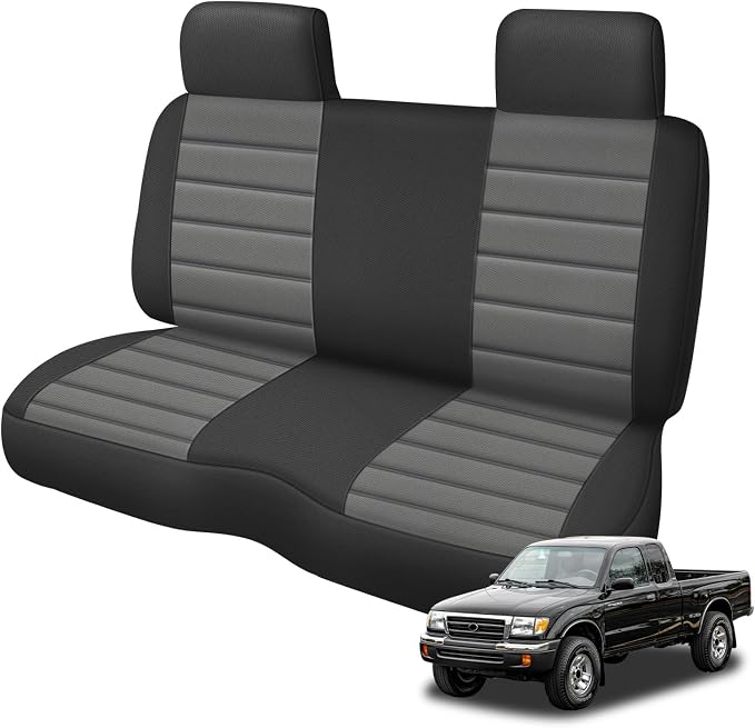 Truck Seat Cover Compatible with 1995-2004 Toyota Tacoma Front Bench Seat with Molded Headrest and Small Notched Cushion, Knitted Fabric