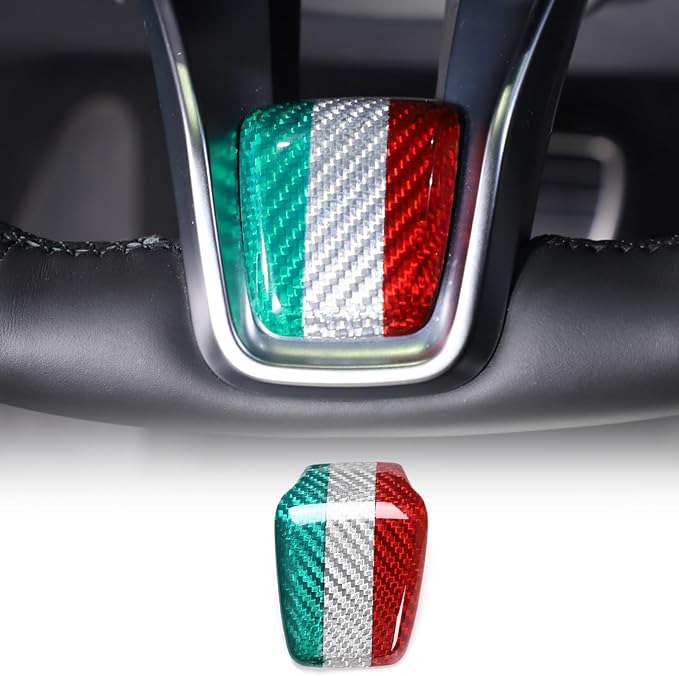 Carbon Fiber Central Steering Wheel Trim Strip Compatible with Alfa Romeo Giulia Stelvio Tonale 2020 2021 Steering Wheel Bottom Decoration Panel Cover Auto Accessories (Three Colors)
