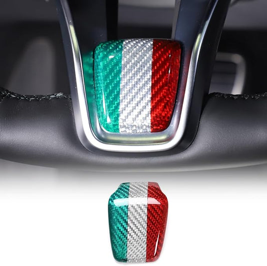 Carbon Fiber Central Steering Wheel Trim Strip Compatible with Alfa Romeo Giulia Stelvio Tonale 2020 2021 Steering Wheel Bottom Decoration Panel Cover Auto Accessories (Three Colors)