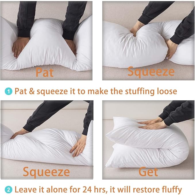WhatsBedding Memory Foam Body Pillow with Breathable Zippered Cotton Cover, Full Body Pillow for Adults, Long Pillow for Sleeping, Firm Breathable Fluffy Supportive-Mocha Brown