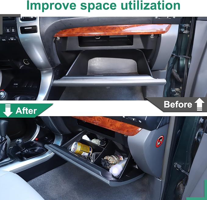 Glove Box Dividers Organizer Compatible with Toyota Land Cruiser Prado 120 /Lexus GX470 2003-2008 Accessories, Center Console Glove Box Divider Storage Bag,2PCS