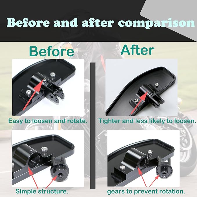 8.0“ Black Mini Footboards for Harley Davidson 2018-2024 FX Softail Breakout, Street Bob, FXDR 114, Fat Bob, Low Rider/S/ST, Softail Standard – Non-Slip Floorboards for Enhanced Comfort