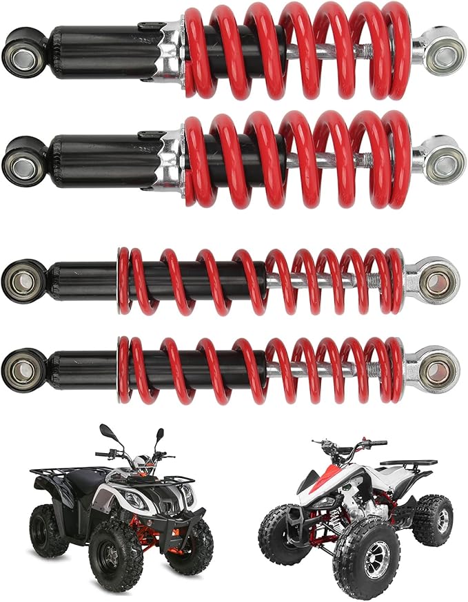 4PCS Front Rear Suspension Shock Absorber 250mm Adjustable for Dirt Pit Bike ATV Kart,Shock Absorbers and Brackets