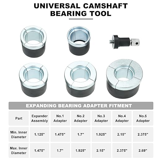 Universal Cam Bearing Removal and Installation Tool Set Camshaft Bearing Ranging from 1.125" to 2.690" for Most Domestic and Import Vehicle Trucks