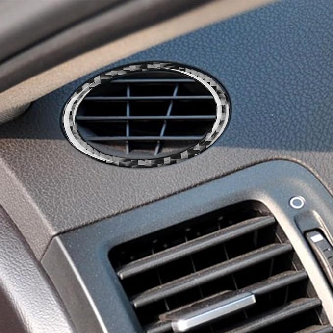 Black Soft Carbon Fiber car Interior defogging Vent 2/Piece Decorative Sticker Suitable for Acura TSX 09-14 Carbon Fiber car Interior