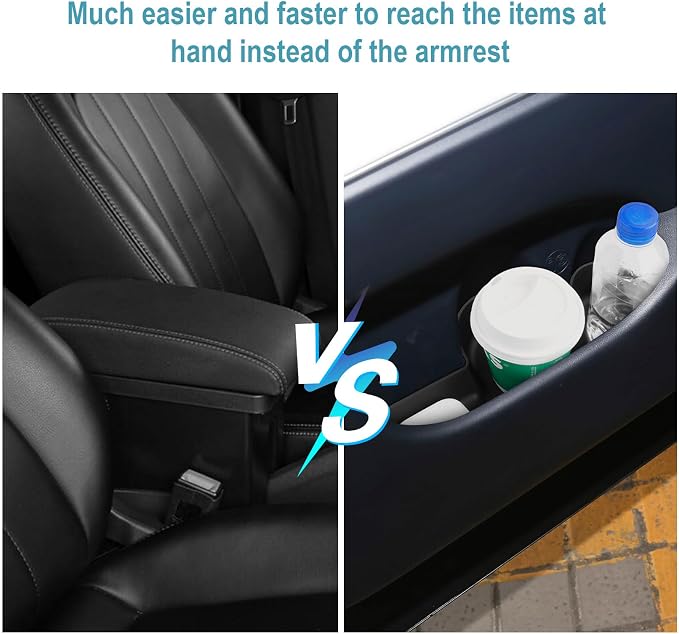 CDEFG 4Pcs for 2026 Hyundai Palisade Center Console Door Handle Pockets | for 2026 Hyundai Palisade Accessories, Trash Can Door Storage Holder, Anti Slip Mat Storage Box, TPE Material