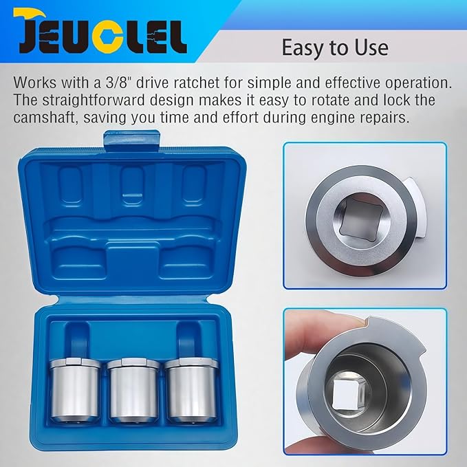 3PCS Camshaft Adapter Socket Set, Camshaft Turning Tool Compatible with VW/Audi 4-Cyinder Direct Injection 1.8/2.0 TFSI Engine (EA888), VM Number T40266 T10567 Replace OE# 06J109088