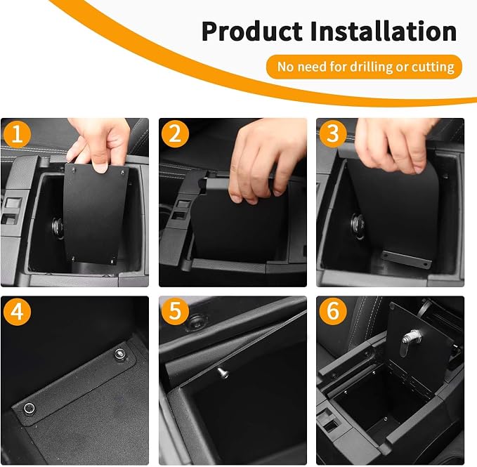 Hoolcar Center Console Armrest Locking Storage Box Armrest Organizer Gun Safe Box with Password Compatible with Jeep Wrangler JK JKU 2011-2017, Interior Accessories