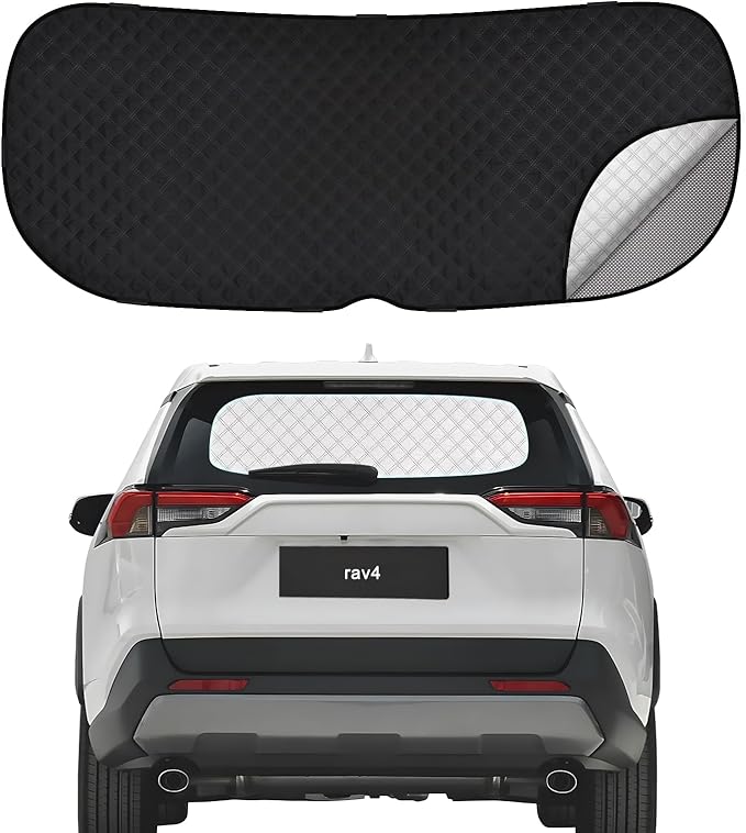 ZATOOTO Rear Windshield Sunshade for 2019-2024 Toyota RAV4 Back Window Sun Shade Double Layer Design for Sunshade and Privacy Offer Great Visibility Sun Blocker Rear Window Shade for Toyota RAV4