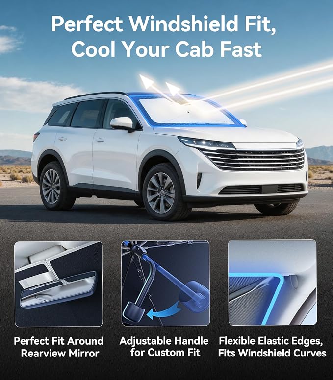 Nmoiss [Vinyl Coating Heat Shield] Windshield Sun Shade Umbrella Custom for Honda Prologue, Protect Car from Sun Rays & Heat Damage Keep Cool and Protect Interior