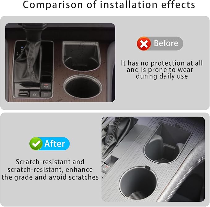 2PCS Center Console Cup Holder Insert for Sienna 2021 2022 2023 2024 2025,2025 Upgraded Organizer TPE Cup Holder for Sienna Interior Accessories