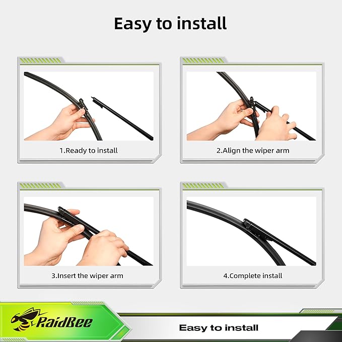 Raidbee® Silicone Windshield Wiper blades Replacement for Ford Escape 2013-2019 Focus 2012-2018 Edge 2015-2023 Transit Connect 2014-2022 All-Season Silicone Windshield Wipers 28" 28"