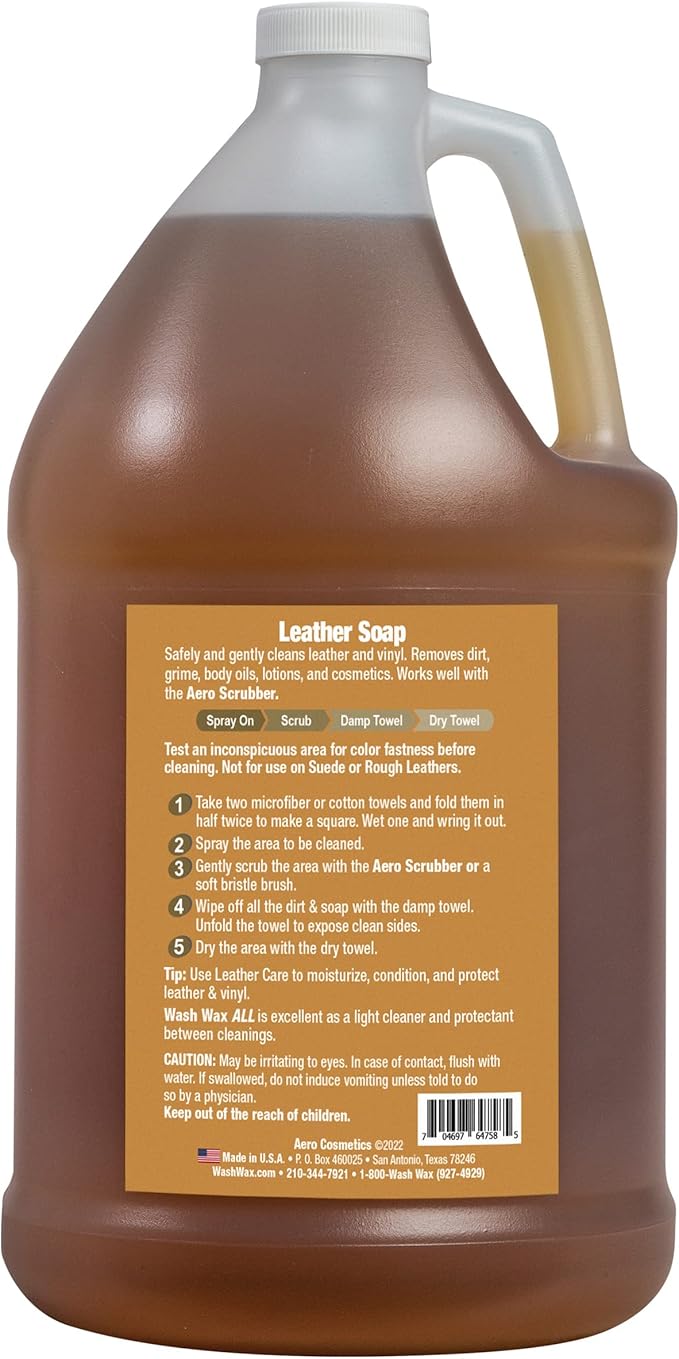 Aero Cosmetics Leather Cleaner Leather Soap Aircraft Quality for Your Car RV and Furniture Better Than Automotive Products Meets Boeing Aircraft Specifications (128 Ounces / 1 Gallon)