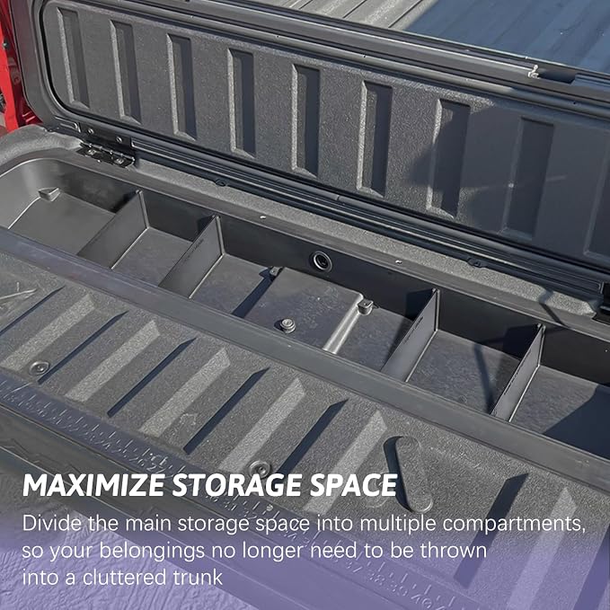 RUNROAD Tailgate Storage Dividers Compatible with 2023 2024 2025 2026 Chevy Colorado and GMC Canyon Accessories, Dashboard Storage Organizer for Colorado Canyon Storage Box