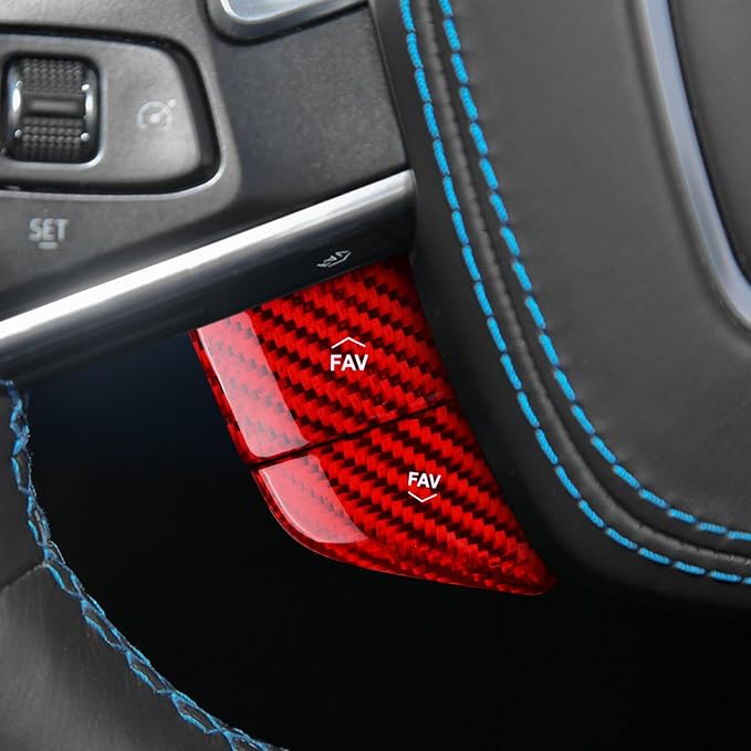 Hard Carbon Fiber, for Corvette C8 2020 2021 2022 2023 Accessories, Steering Wheel Volume Button Cover, 4Pcs Steering Wheel Button Panel Sticker, Decorative Interior Auto Trim