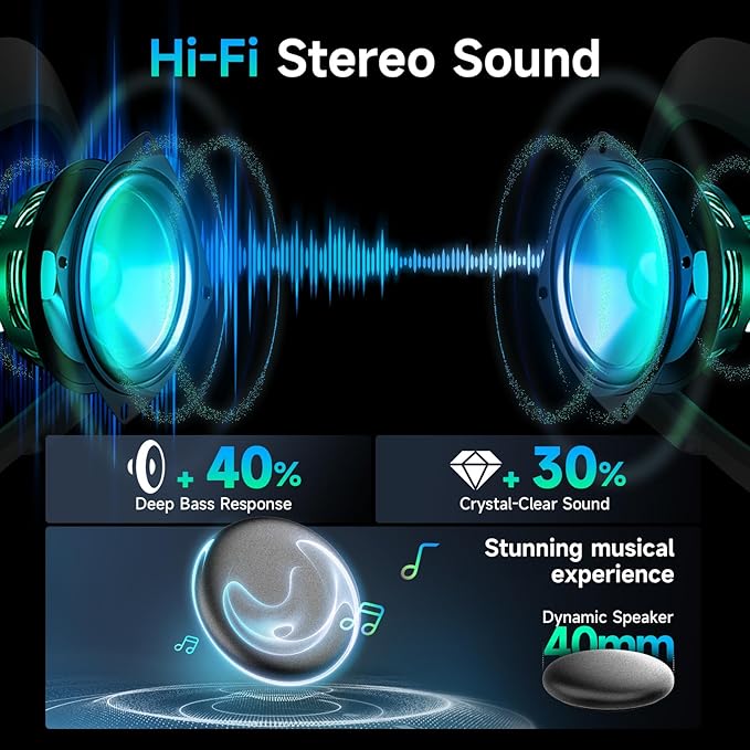 Moman Motorcycle Helmet Headset Speaker, RS-S Motorbike Helmet Headphone HiFi/Noise Cancellation/Auto Answer/FM Radio/AI Voice/IPX6 Waterproof with 2 Type Mics Earphone for All Helmets and Solo Riding