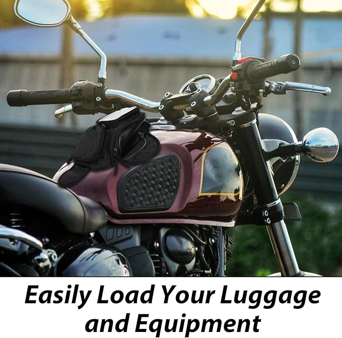 ABOOFAN Motorcycle Magnetic Tank Bag Waterproof Portable Motorcycle Accessories Bag with Earphone Hole and Navigation Storage for Riding