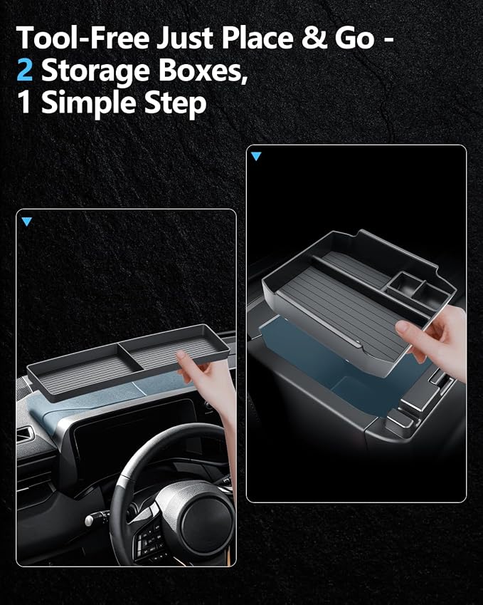 SKTU 2Pack for 2026 Subaru Outback Center Console Organizer 2026+ Outback Console Tray & Dashboard Storage Box Subaru Outback 2026 Accessories ABS Insert Console Tray with Coin Holder